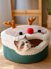 將圖片載入圖庫檢視器 聖誕冬季保暖厚墊可愛聖誕麋鹿貓窩