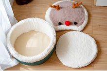 將圖片載入圖庫檢視器 聖誕冬季保暖厚墊可愛聖誕麋鹿貓窩